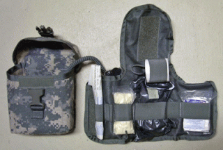 US Military ACU MOLLE IFAK Improved First Aid Kit Complete w/ Supplies EXC 