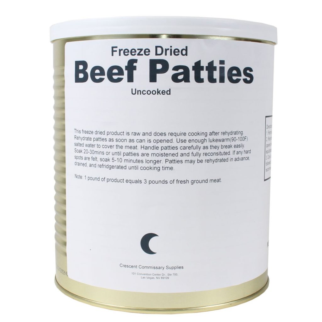 Freeze Dried Hamburger / Ground Beef Patties - 1 #10 Can