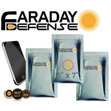 FARADAY DEFENSE 3pc 5x7 Cellphone ESD/EMP 7.0mil Faraday Bag