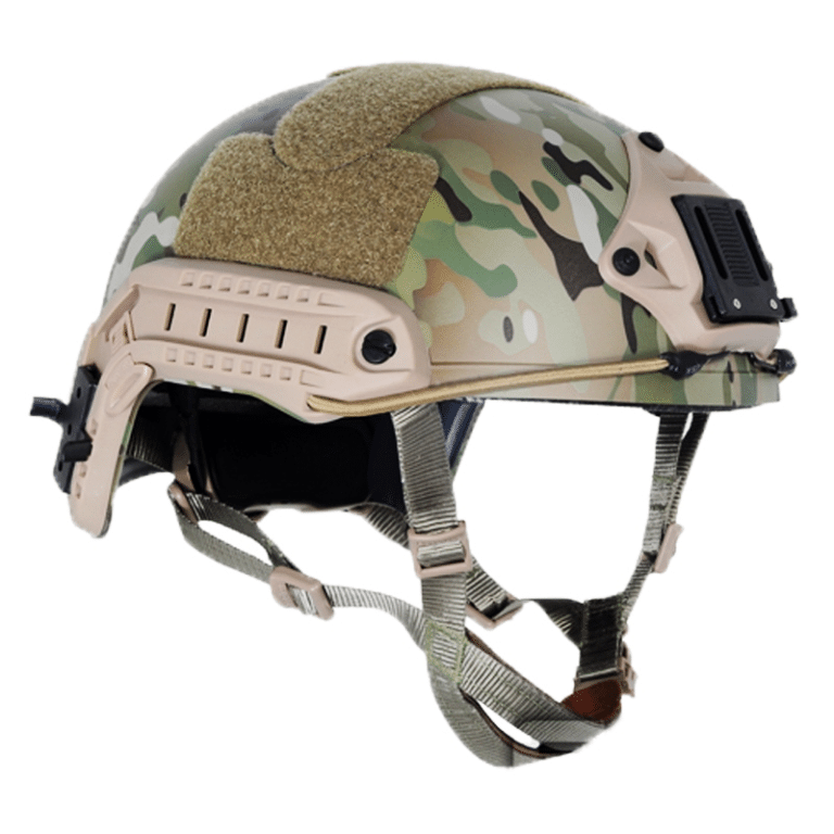 Tactical Multicam Camo Protective ABS Helmet with NVG Shroud and Rails