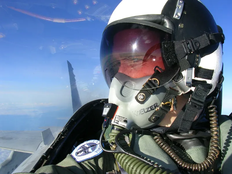 Version 1.1 Chris Koelzer in flight gear in the cockpit of a Marine Corps F/A-18