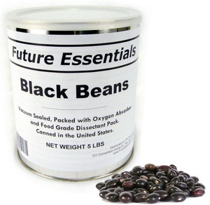 Can of Future Essentials Black Beans, Dried, #10 Can, 5 lbs Net Weight