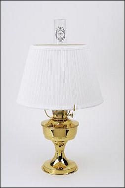 ALADDIN Heritage Solid Brass Table Lamp w/ White Pleated Cloth - Item No  Longer Available
